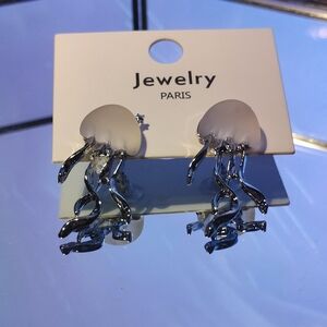 Silver Jellyfish Earrings by